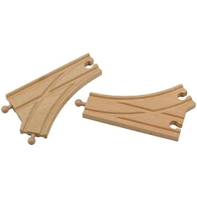 Wooden Curved Switch Train Tracks; wooden railway compatible