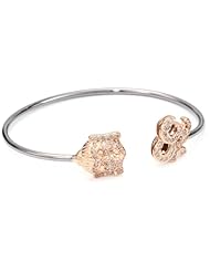 Borgioni Rose and Black Rhodium Gold Buddha and Ohm Open Cuff Bracelet