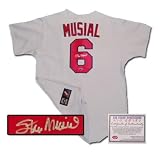 Stan Musial St Louis Cardinals MLB Hand Signed Authentic Style Gray Away Baseball Jersey
