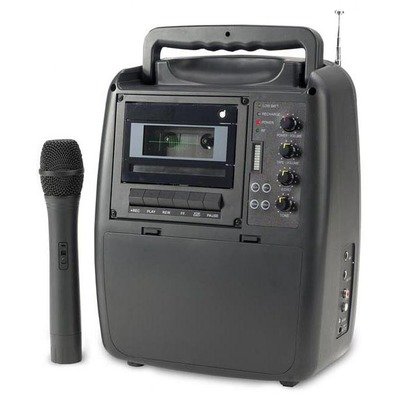 Wireless VHF Portable Amplifier System with Cassette Recorder/Player