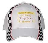 National Large Penis Champion White Racing Checker Flag Hat / Baseball Cap