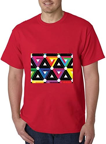 IMAXcoup Triangles Watercolors Legend Hearts Crewneck Stretch Short Sleeve Mens T-shirt Size XXXXL