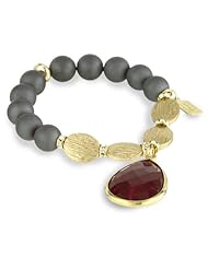 Lucky Star Jewels Semi Precious Gemstone Vermeil Stretch Tear Drop Bracelet