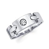 14K White Gold Round Diamond Men's Couple Wedding Ring Band (1/6 ctw., GH Color, SI Clarity)