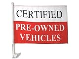 CAR FLAG: Certified Pre Owned , 12" x 18" High Quality Polyester Car Flag