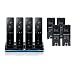 Wii Quadruple Remote Charger with 4 Rechargeable Batteries - Black