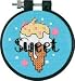 Dimensions Crafts Learn A Craft Sweet Ice Cream Stamped Cross Stitch Kit 3″ Round 73267; 3 Items/Order