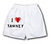 White Boxer Short with I Love Tawney