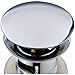 Modern Lavatory Faucet Vessel Assembly Pop Up Stainless Steel Bathroom Sink Stopper Drain with Overflow, Chrome