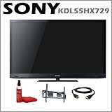 Sony Bravia KDL-55HX729 55-Inch 1080p 3D LED HDTV with Built-In Wi-Fi + TV Wall Mount + 6FT HDMI Cable + Screen Cleaning Kit
