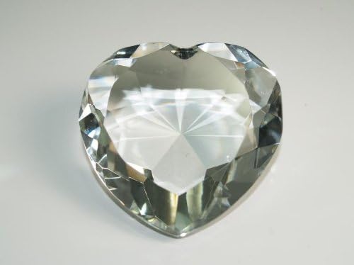 Beautiful Heart Birthstones Paperweight Glass Diamond 3" Crystal, Clear