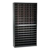 Safco 9241BLR E-Z Stor Steel Literature Center, Letter, 72 Compartments, 71h, Black