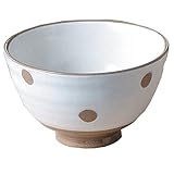 藍花 有田焼 飯碗 白化粧 水玉 10979