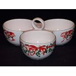 Spode Christmas Tree 2007 Collection Red Ribbons Three-Part Handled Server