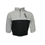 MLB Chicago White Sox Baby / Infant Athletic Zip-Up Coat / Jacket with Embroidered Logo - Grey & Black (Size: 12)