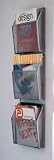 Wall Magazine Rack - Mesh Basket Ladder (Silver) (37 1/4H x 10 1/4W x 3 1/2D)