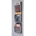 Wall Magazine Rack - Mesh Basket Ladder (Silver) (37 1/4"H x 10 1/4"W x 3 1/2"D)