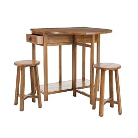 Click here to buy Safavieh American Home Collection Bronson Oak Finish Kitchen Table and Stool Set by Safavieh.