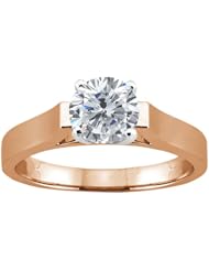 0.75 Ct Round H/I I1 Diamond 18K Rose Gold Solitaire Ring