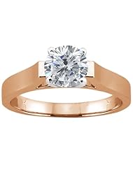 0.80 Ct Round H/I I1 Diamond 14K Rose Gold Solitaire Ring