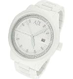 Armani Exchange White Rubber Sport Silver Dial Men’s watch #AX1127
