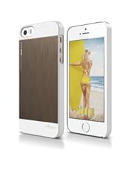 Wireless: iPhone SE case, elago? [Outift Matrix][White / Chocolate] - [Premium Hybrid Construction][Diamond-Cut Aluminum][Spark Design Award] - for iPhone SE/5/5S - elago