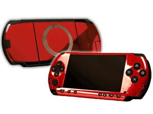 PlayStation Portable 1000 (PSP) Skin - NEW - RED CHROME MIRROR system skins faceplate decal mod