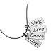 Sterling Silver Sing, Live, Dance, Love Inspirational Message Gift Necklace