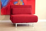 Baxton Studio Red Microfiber Convertible Sofa