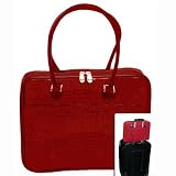 Quilted Faux Laptop Bag Red