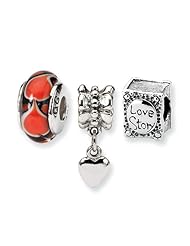 Sterling Silver s Romance Boxed Bead Set by Reflection Beads, Best Quality Free Gift Box Satisfaction Guaranteed