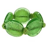 Light Green Murano Glass Disc Bracelet