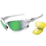 Oakley Jawbone Men's Sport Racewear Sunglasses - Polished White/Jade Iridium Vented/Yellow