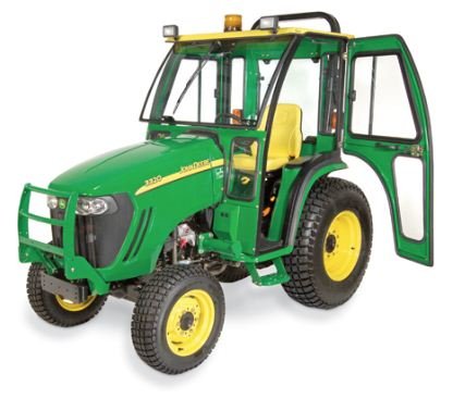 John Deere Compact Tractor Hard Sided Deluxe Cab. Fits John Deere 3120, 3320, 3520, 3720, 4210, 4310, 4410. 1JD3520AS