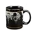 Vandor U2 12-Ounce Ceramic Mug, Black and White