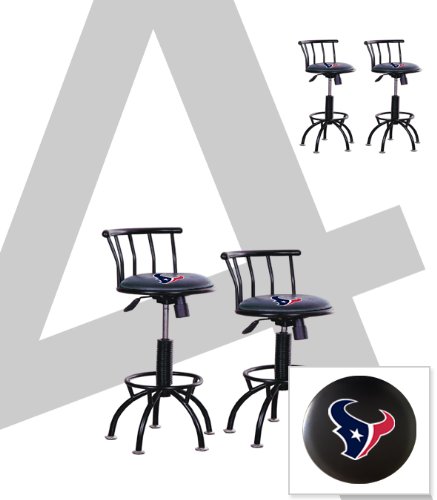 Where To Buy 4 Houston Texans Themed Adjustable Height 24 29 Black Metal Finish Swivel Seat Bar Stools Barbara M Hineset