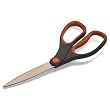 Officemate 8-Inch Stainless Steel Soft Grip Scissors, Bent Design, Gray/Orange Handle. (94155)