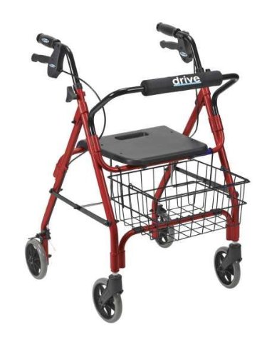 Lever Brake Rollator by Drive (Plastic Seat w/Basket - Blue)