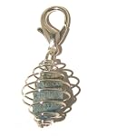 Apatite Pendant 02 Wire Wrapped Blue Cage Stone Crystal Healing Silver Raw 1.8
