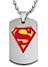 Search : Superman Red Style Color Dogtag Necklace w/Chain and Giftbox