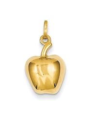 14k Yellow Gold Puffed Apple Pendant. Metal Wt- 0.95g