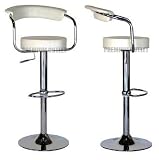 White - Omicron Kitchen Padded Bar Stool
