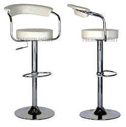 White - Omicron Kitchen Padded Bar Stool