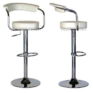 White - Omicron Kitchen Padded Bar Stool (Set of 2) by Premium Outlet