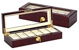 Watch box holds 6 watches see through top