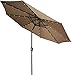 Trademark Innovations Deluxe Solar Powered LED Lighted Patio Umbrella, 9-Feet, Tan