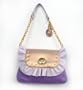 Tarina Tarantino PEARL AND CRYSTAL BARBIE Soft Italian Leather Handbag * Purple *