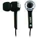 COBY CVE91BLK ISOLATION STEREO EARPHONES WITH VOLUME CONTROL (BLACK)