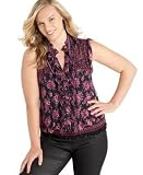 Sele Plus Size Printed Ruffle-Front Blouse
