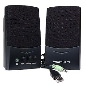 Benwin ATW-228 2-Piece USB 2.0 Speakers Set (Black) by 